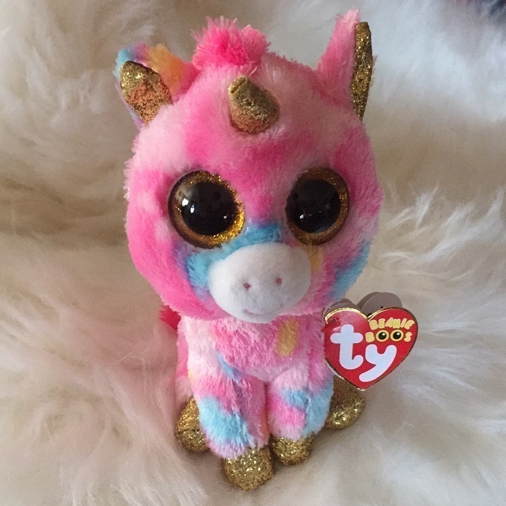 Ty Beanie Boos Multi Color Unicorn Fantasia NWT